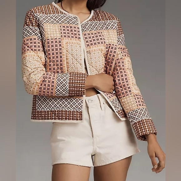 Anthropologie Collarless Quilted Jacket - Picture 3 of 6